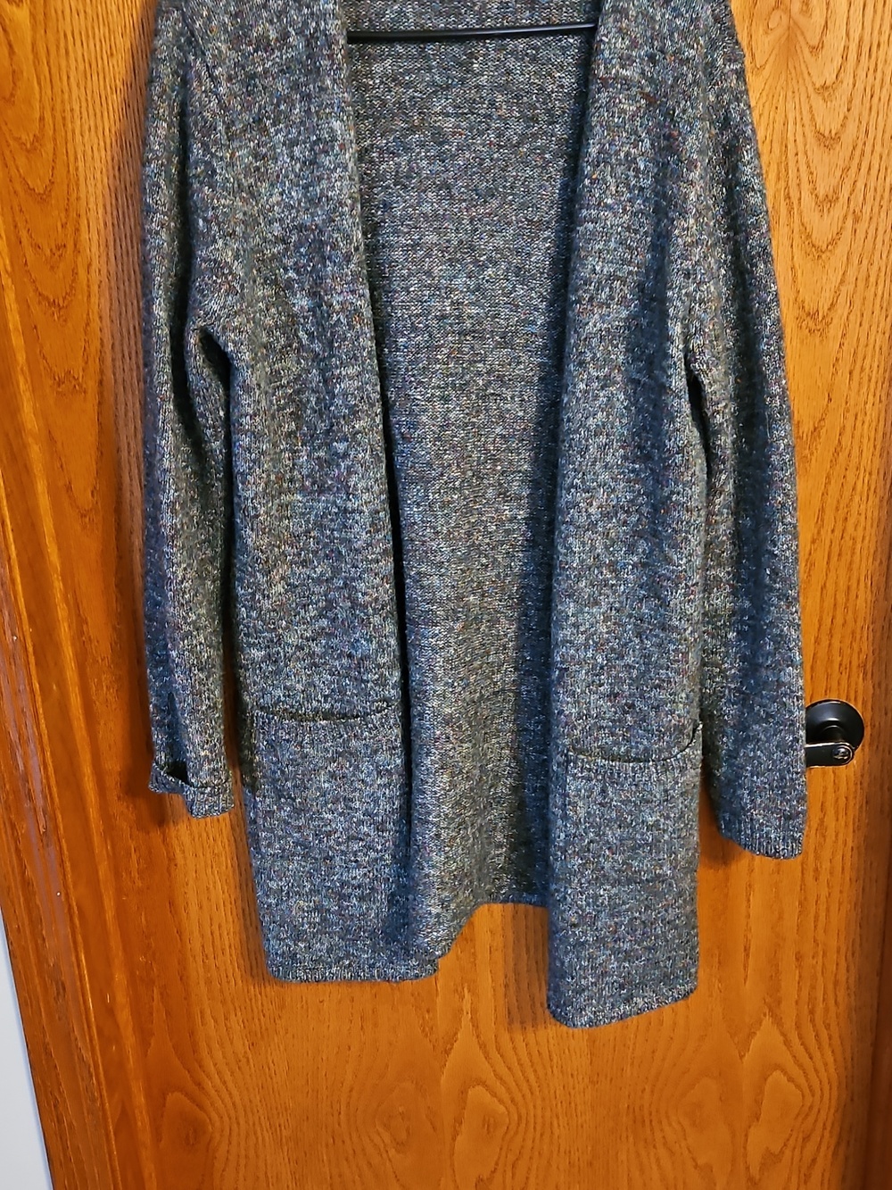Natural Reflections Oversized Green/Multicolor Speckled Knit Cardigan